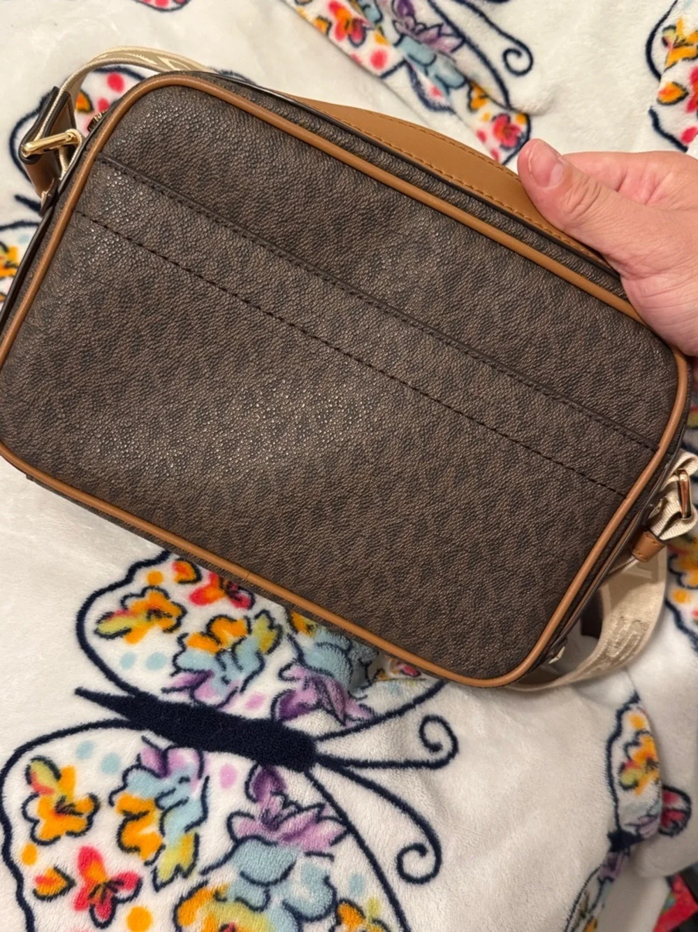 Michael Kors Brown Crossbody with Tan Pocket - Picture 4 of 4